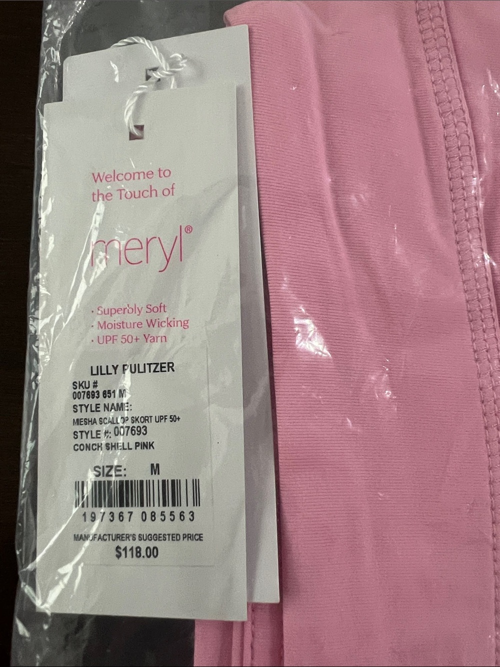 NWT Lilly Pulitzer UPF 50+ Luxletic Miesha
Scallop Skort Conch Shell Pink Sz M - Picture 5 of 5